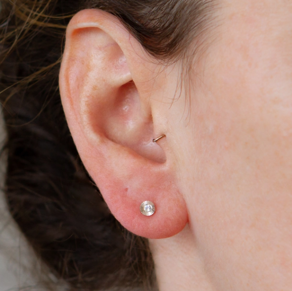 Earrings - Medium Aurora Studs (14k Yellow Gold, Diamond) by Corey Egan