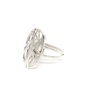 Ring - Size 6.5 - Oval Openwork Argentium Silver by Jen Surine