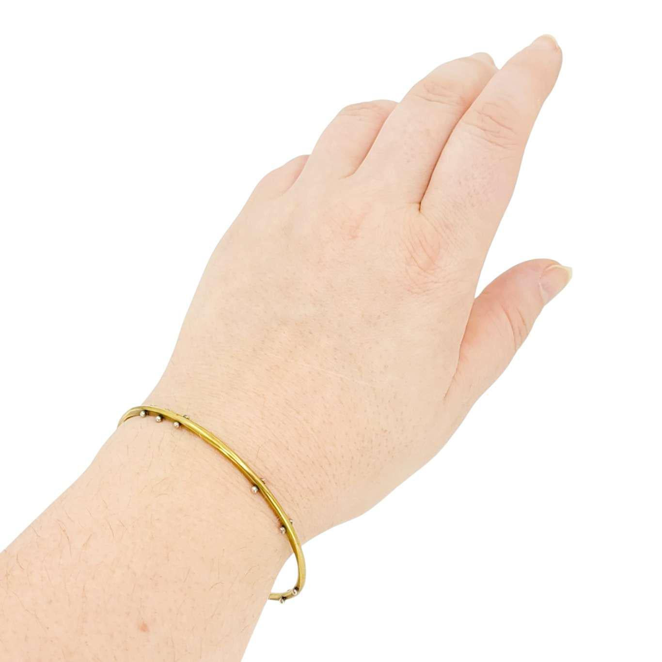 Bracelet - Heat Riveted Bangle in Brass by Una Barrett