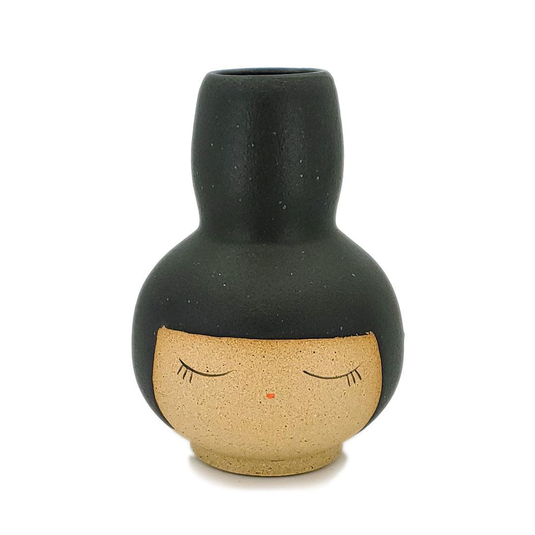 Vase - Peaceful Buddy (Black Hair) by Jennifer Fujimoto