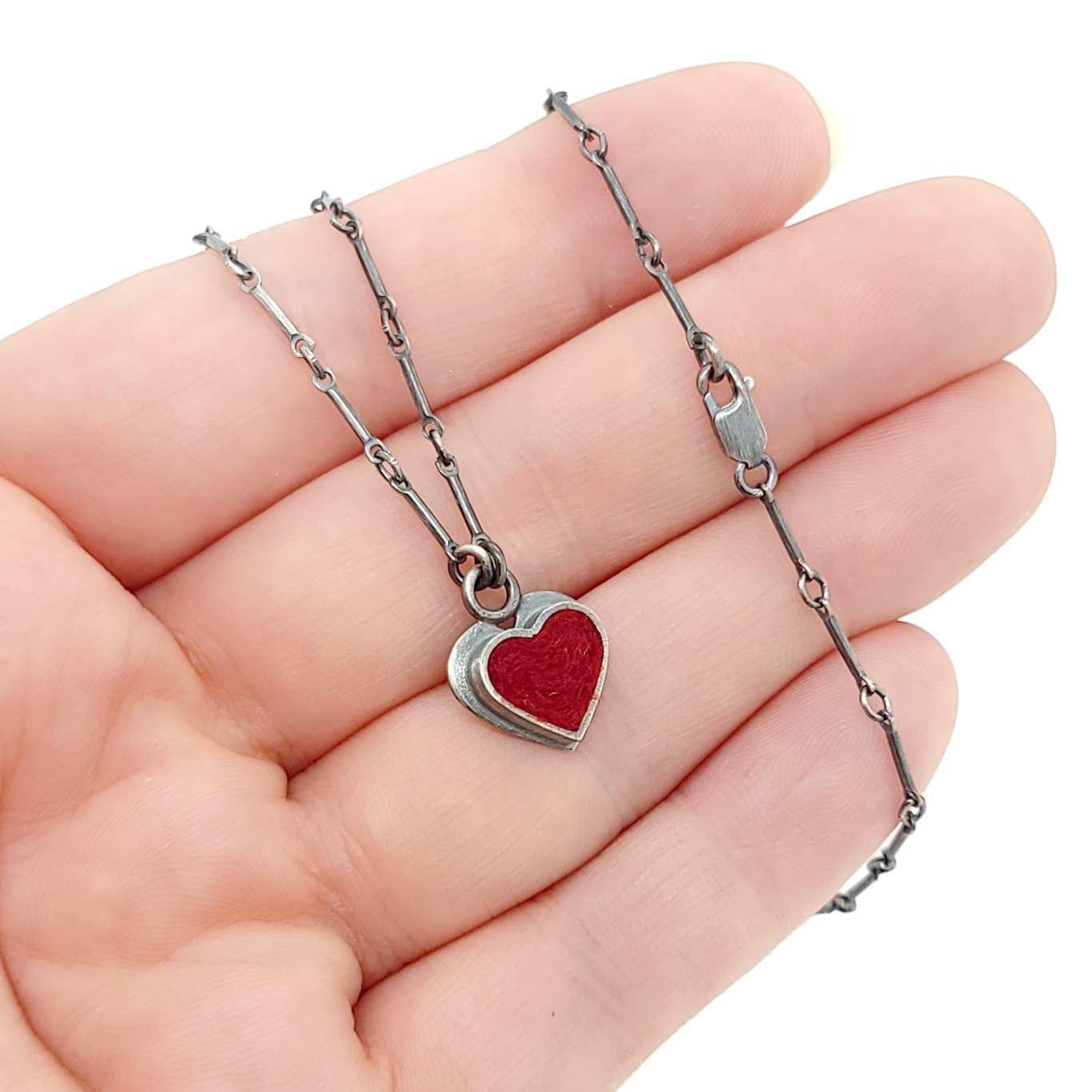Necklace - Heart in Cranberry Red by Michele A. Friedman