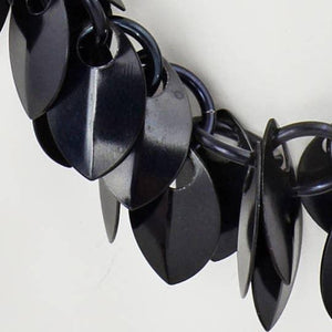 Necklace - Small Leaf Cascade in Black by Rebeca Mojica