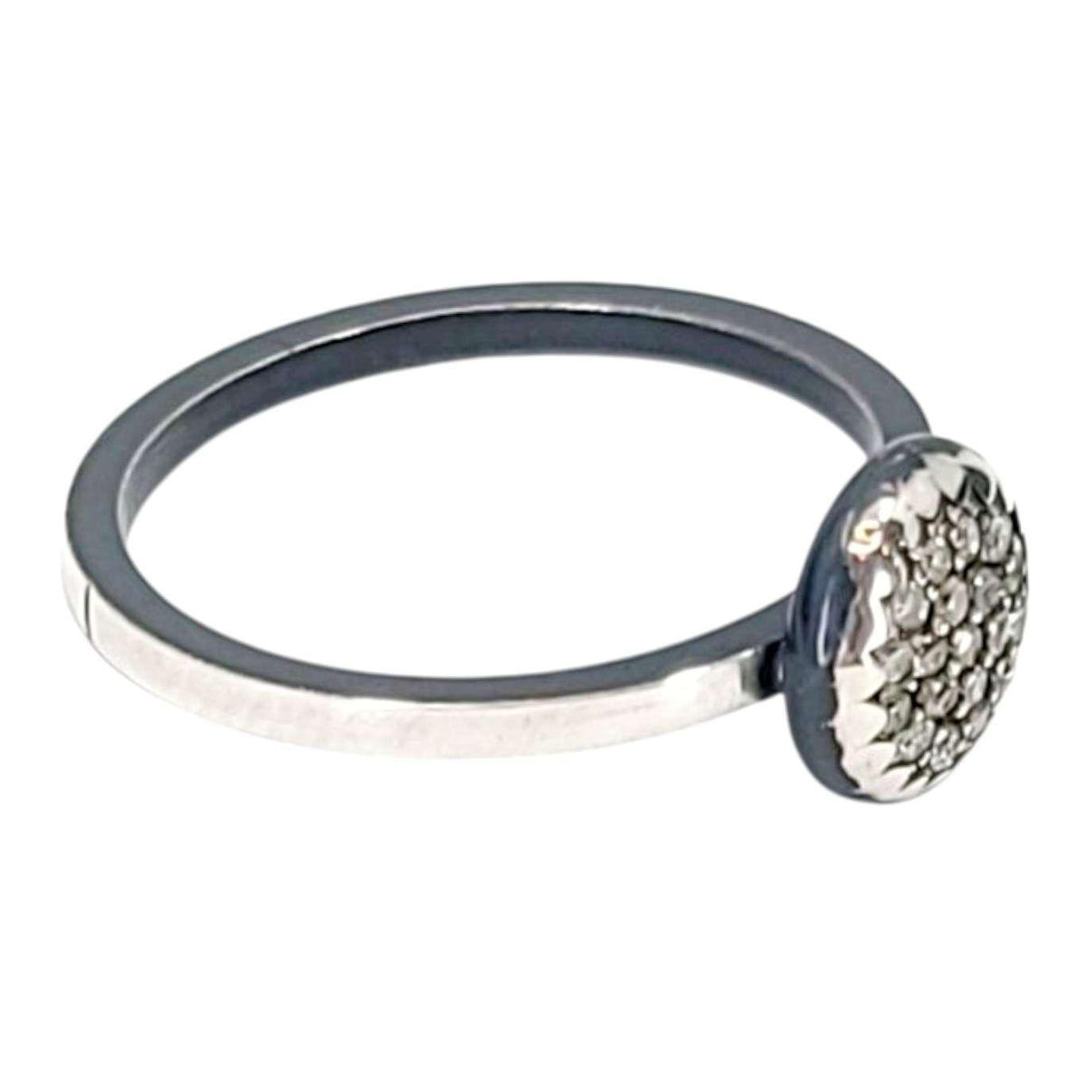 Ring - Size 8 - 8mm Pave Diamond Notched Band (Sterling Silver, Diamond) by 314 Studio