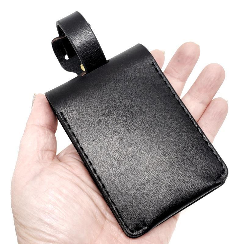 Travel – Luggage Tag in Smooth Black Leather by Woolly Made