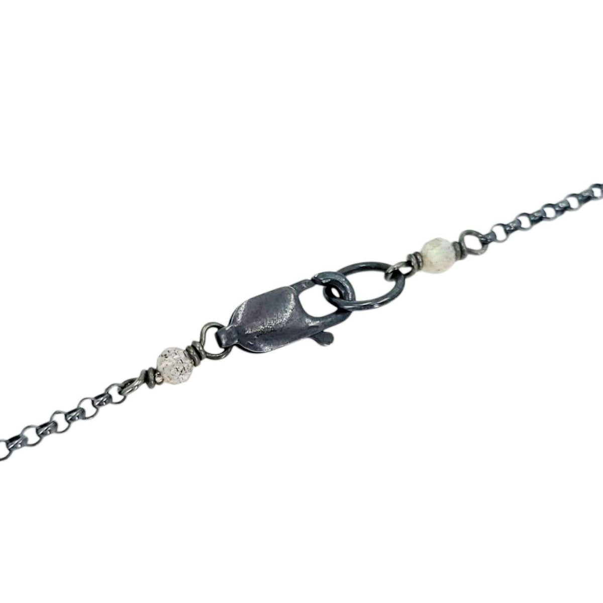 Necklace - Pave Open Frame Diamond Pendant (Sterling Silver, Diamond, Labradorite) by 314 Studio