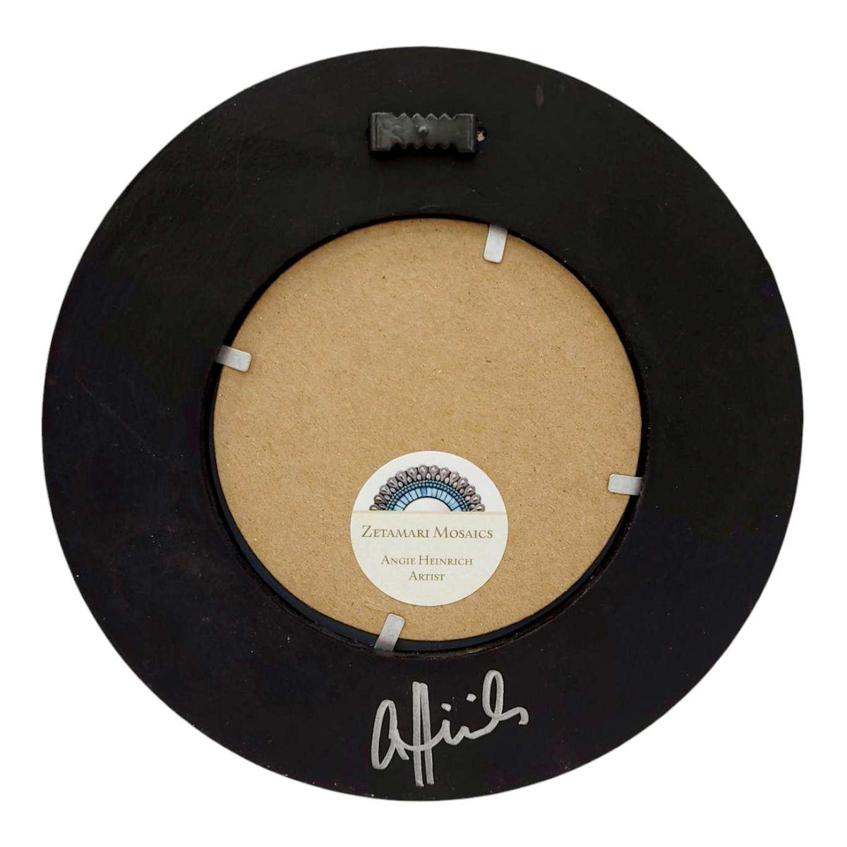 Mosaic Mirror - 7in Round (Teal Amber) by Zetamari Mosaic Artworks