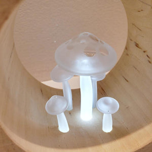 Lamp - Small Birch Circle (White Mushrooms) by Sage Studios