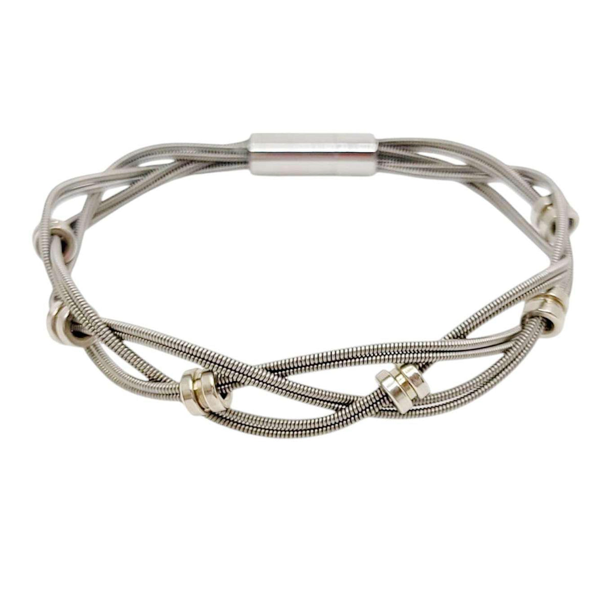 Bracelet - Bass Strings with Silver Bass Ball Ends (M or L) by High Strung Studios