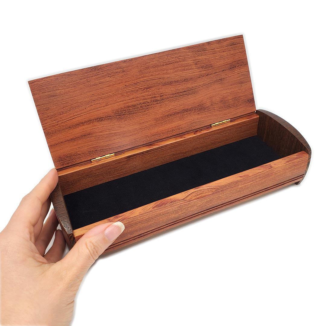 Jewelry Box - Medium Long Treasure Chest in Bubinga and Wenge by Mikutowski Woodworking