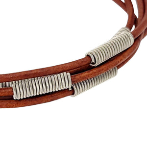 Bracelet - Arpeggio Leather Brown (M or L) by High Strung Studios