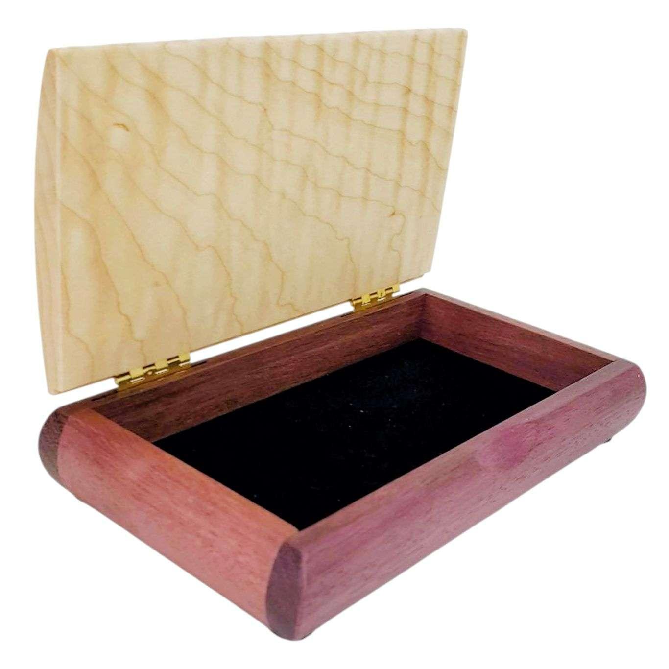 Jewelry Box - Mini - Possibility Box (Curly Maple, Purpleheart) by Mikutowski Woodworking