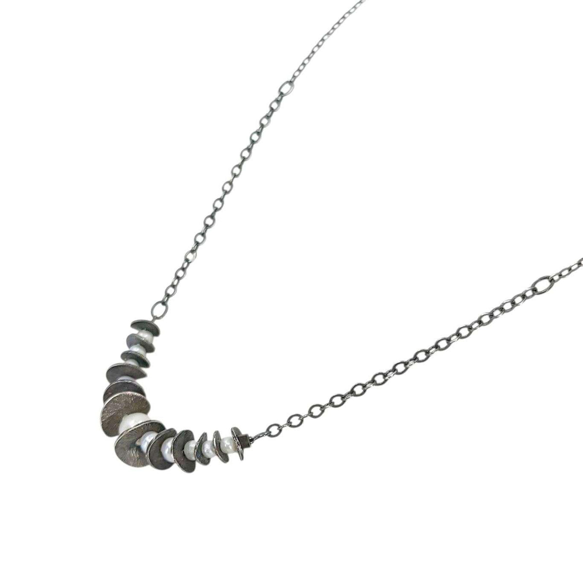 Necklace - Spaced Lilypad Arc (Pearl) by Calliope Jewelry