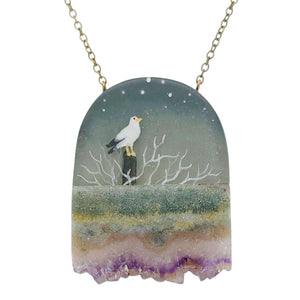Necklace - Salt Crystal Seagull  (A or B) by Fernworks