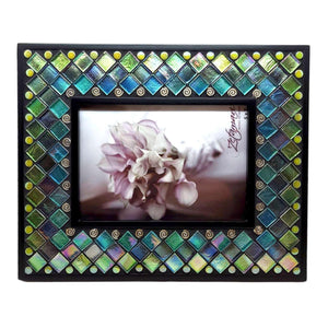 Picture Frame - 5x7in Mosaic Frame in Ocean Lace by Zetamari Mosaic Artworks