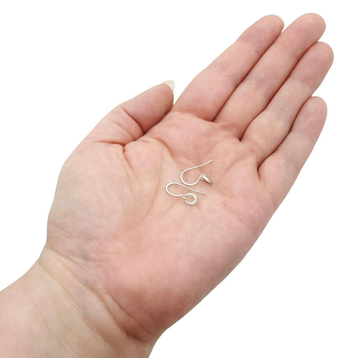 Earrings - Tiny Ring Dangles in Sterling Silver by Michelle Chang