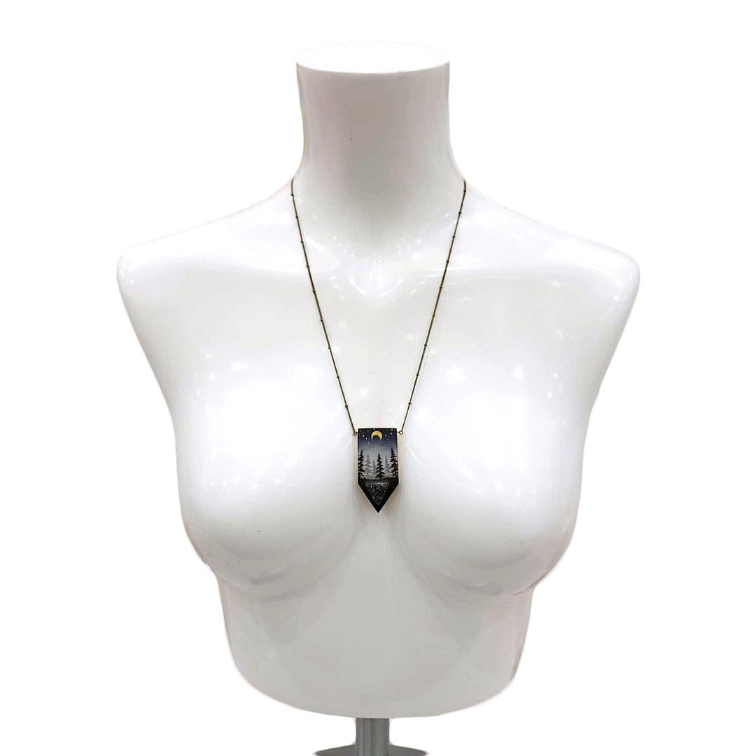 Necklace - Druzy Forest Crystal by Fernworks