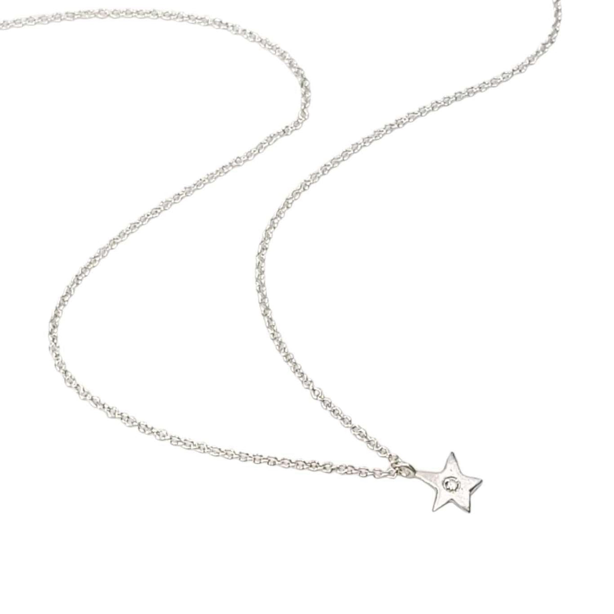 Necklace - Diamond Solitaire Star in Sterling Silver by Michelle Chang
