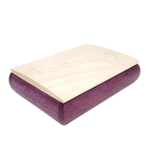 Jewelry Box - Small Tranquility Box (Purpleheart, Curly Maple) by Mikutowski Woodworking