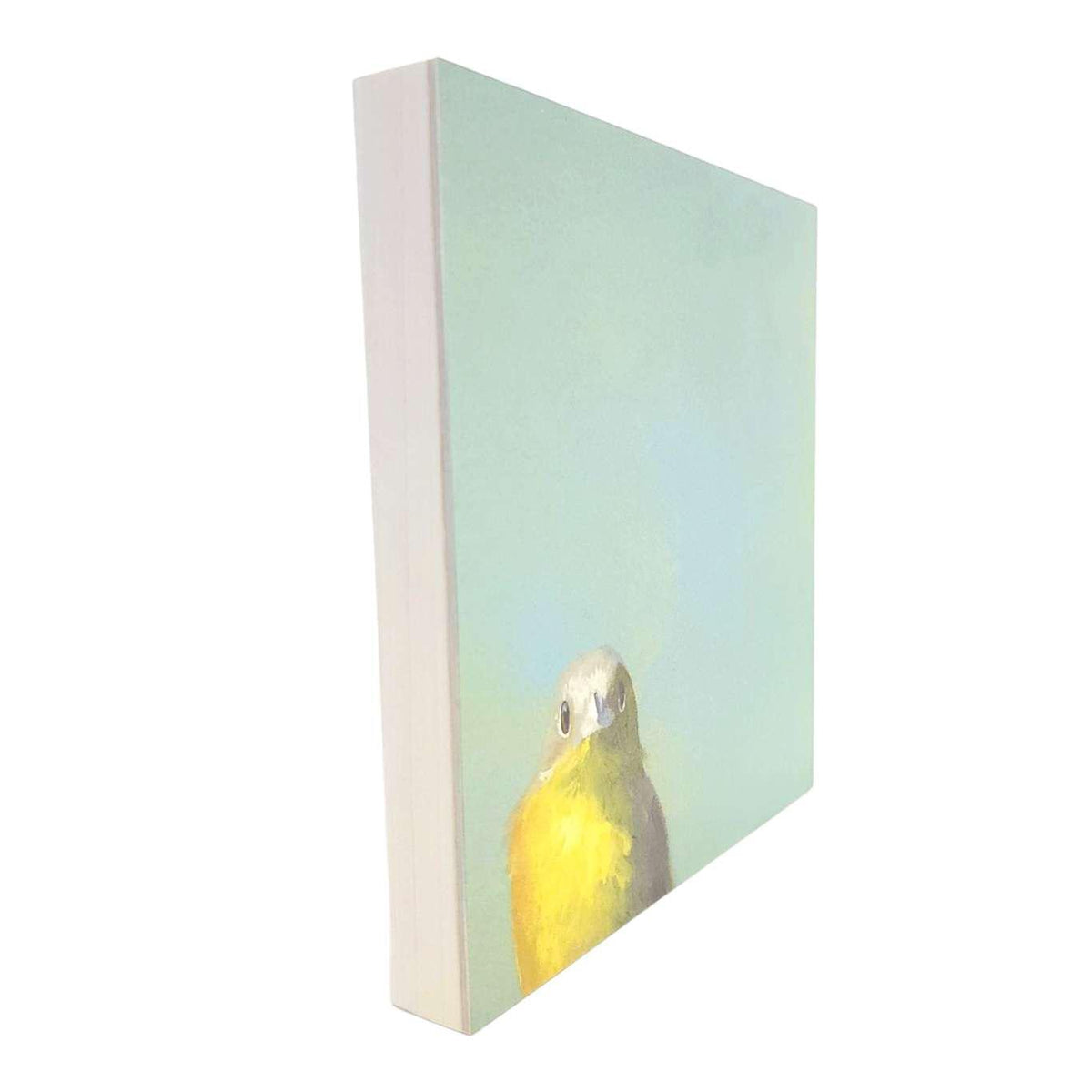 Wall Art - Yellow Bird on 8in x 8in Wood Panel by The Mincing Mockingbird
