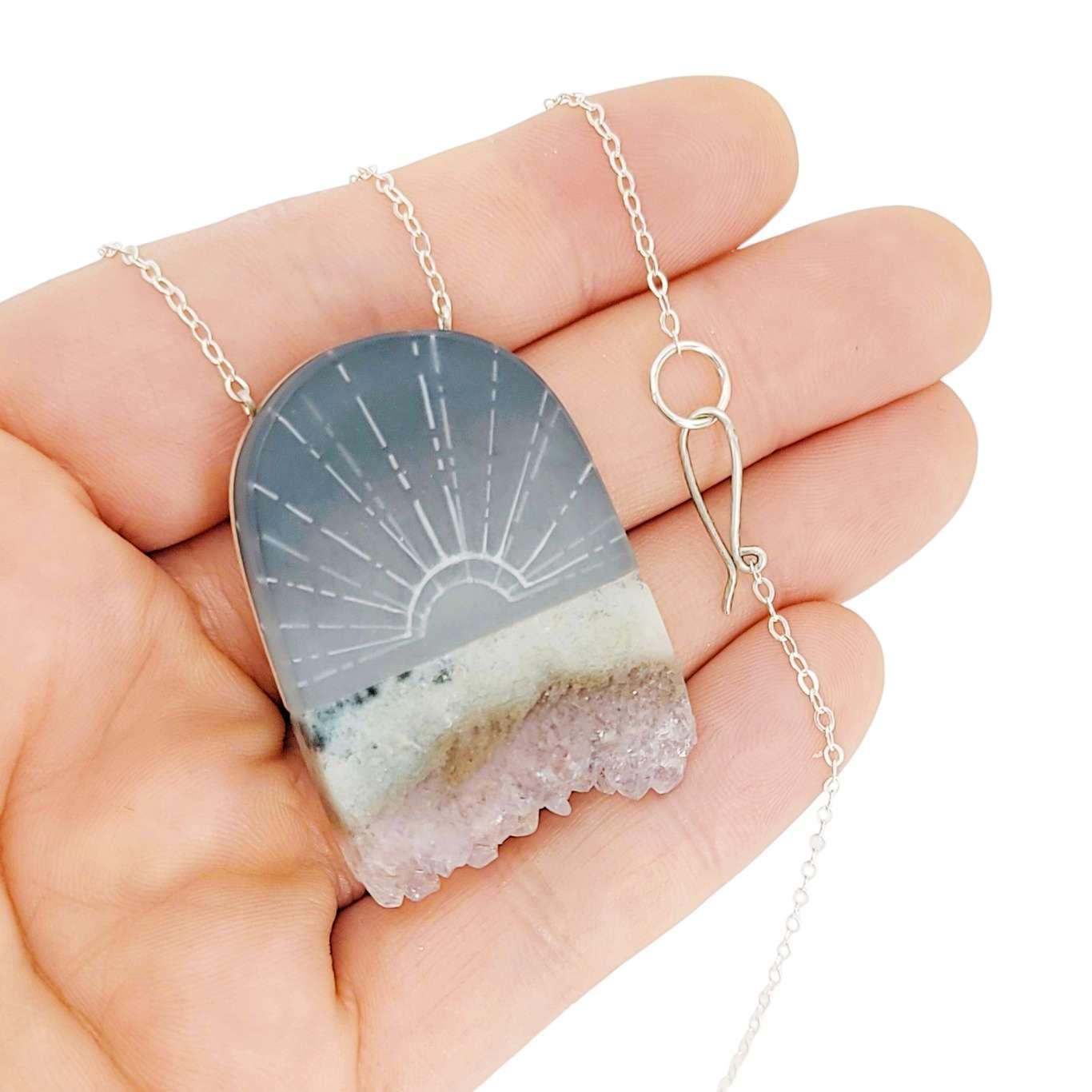 Necklace - Rays Crystal (Sterling Silver) by Fernworks