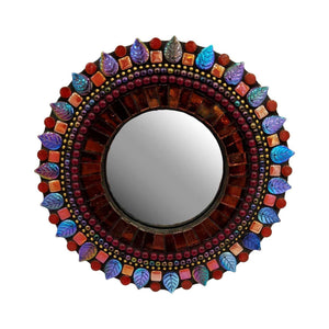 Mirror - 7in Round Mosaic in Malbec by Zetamari Mosaic Artworks