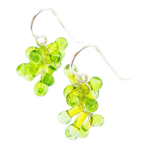 Earrings - Short Rosetti Clusters in Chartreuse by Krista Bermeo Studio