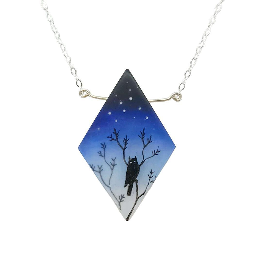 Necklace - Owl Painted by Fernworks