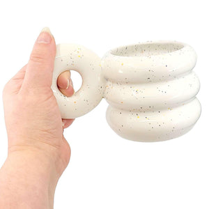 Mug - White Funfetti Medium Chubby Donut Mug by MUD WITCH