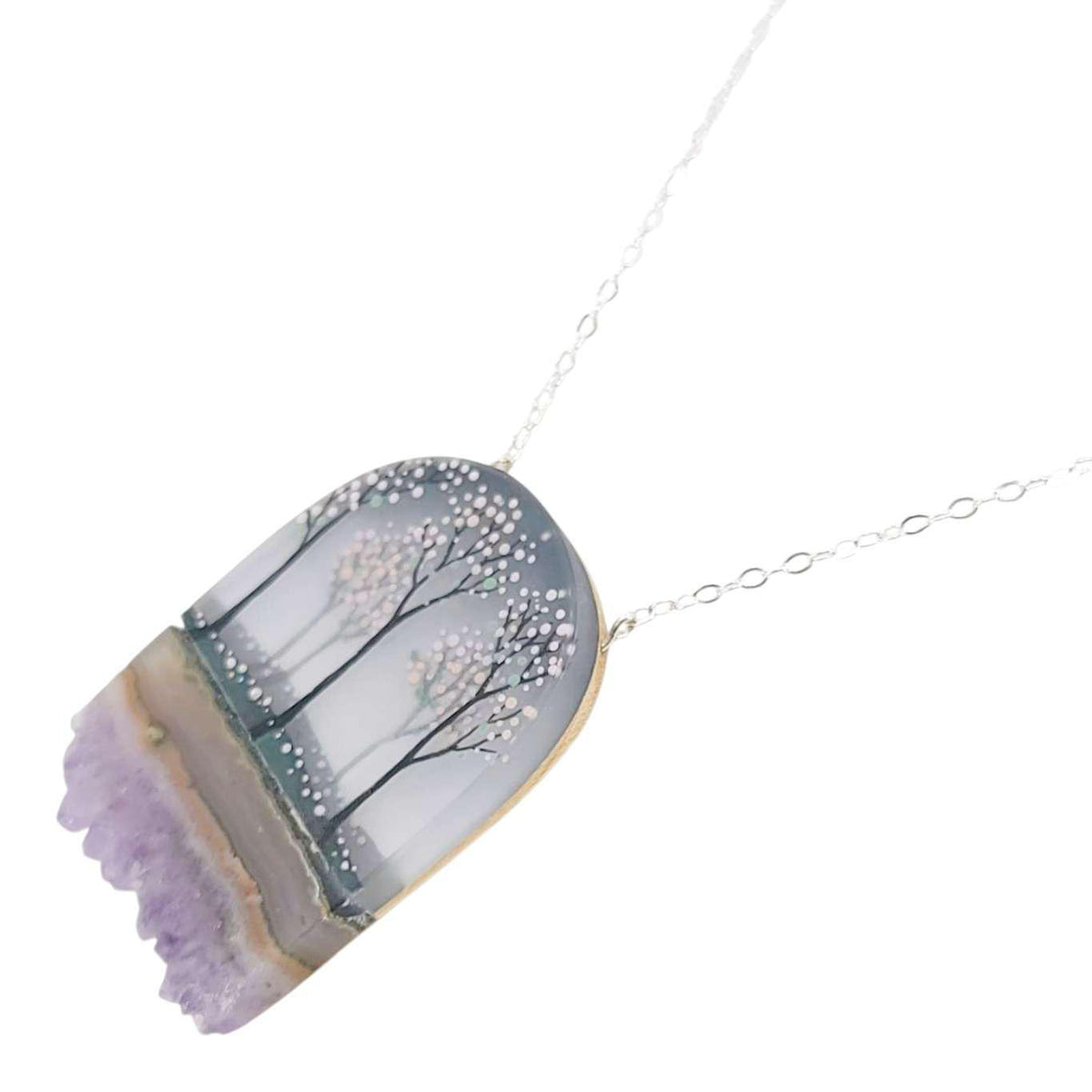 Necklace - Forest Crystal (Blooming Trees Amethyst) by Fernworks
