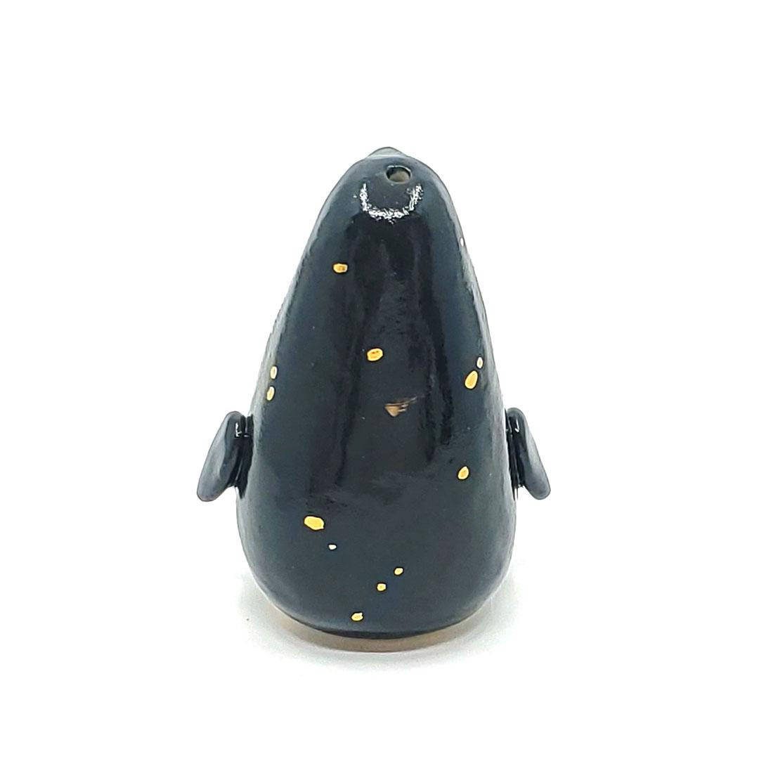 Figurine -  Penguin Tiny Bud Vase (Single Hole, Black and White) by The Pottery Parade