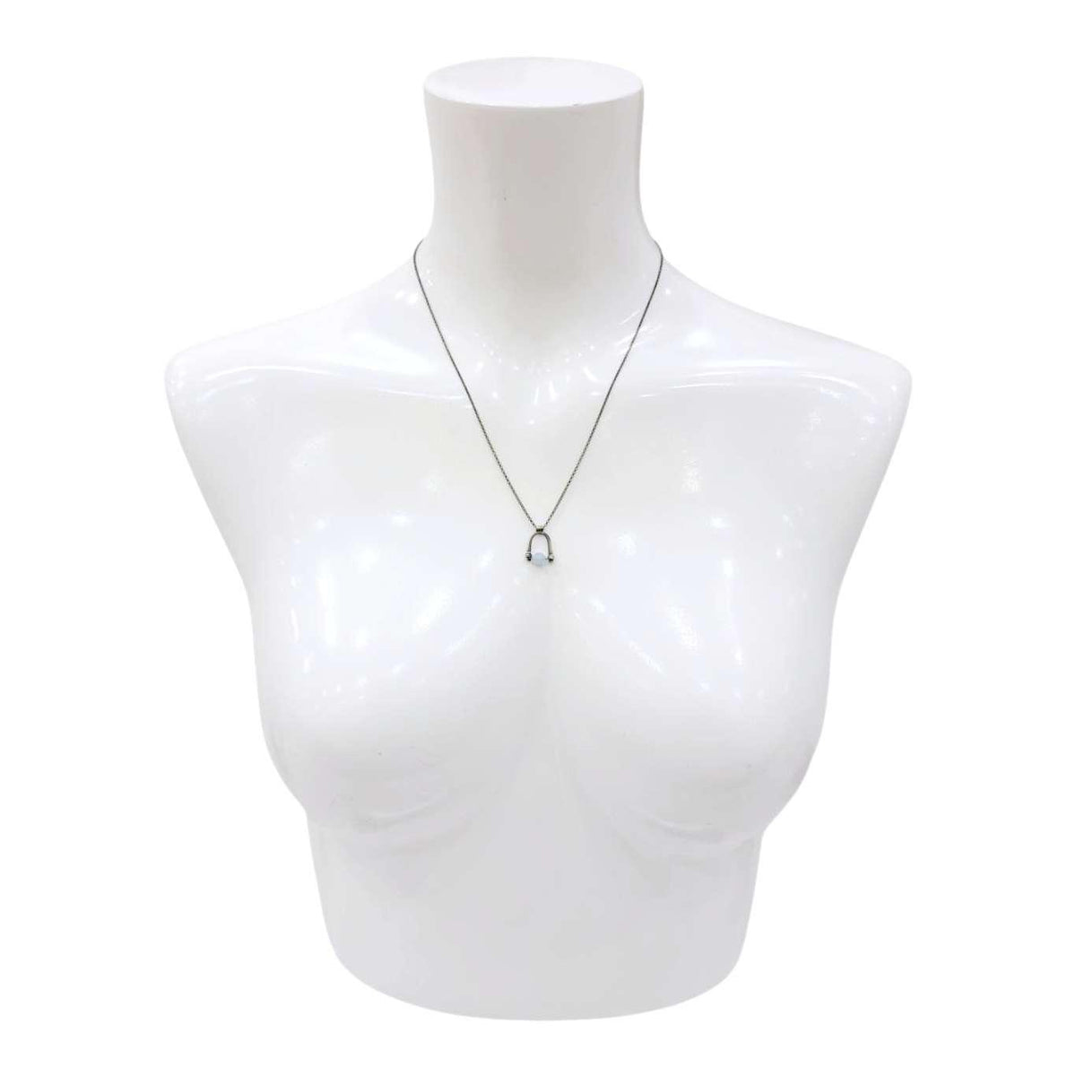 Necklace - Arc Pendant (Aquamarine) by Three Flames Silverworks