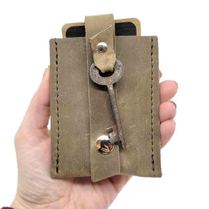 Wallet - Sand - Key Pop-Up Leather Wallet by Divina Denuevo