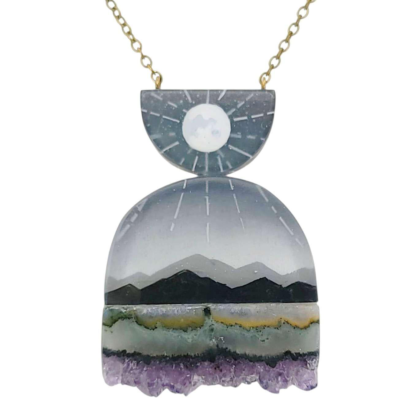 Necklace - Magic Hills Crystal (Amethyst) by Fernworks