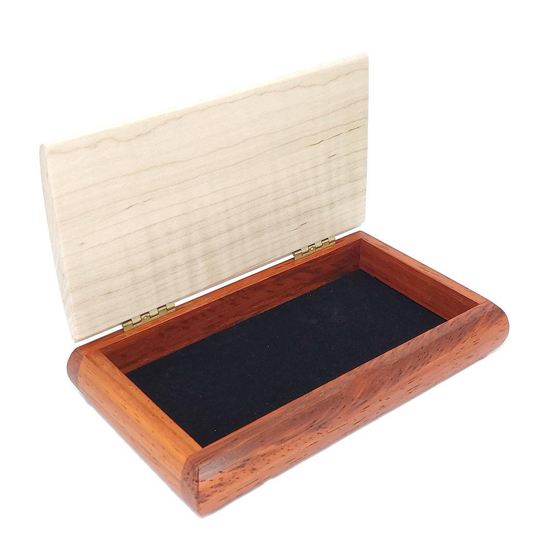 Jewelry Box - Mini Possibility Box in Curly Maple and Padauk by Mikutowski Woodworking