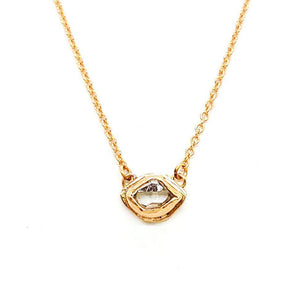 Necklace - East-West Glacier Mini Herkimer in 14k Rose Gold by Storica Studio