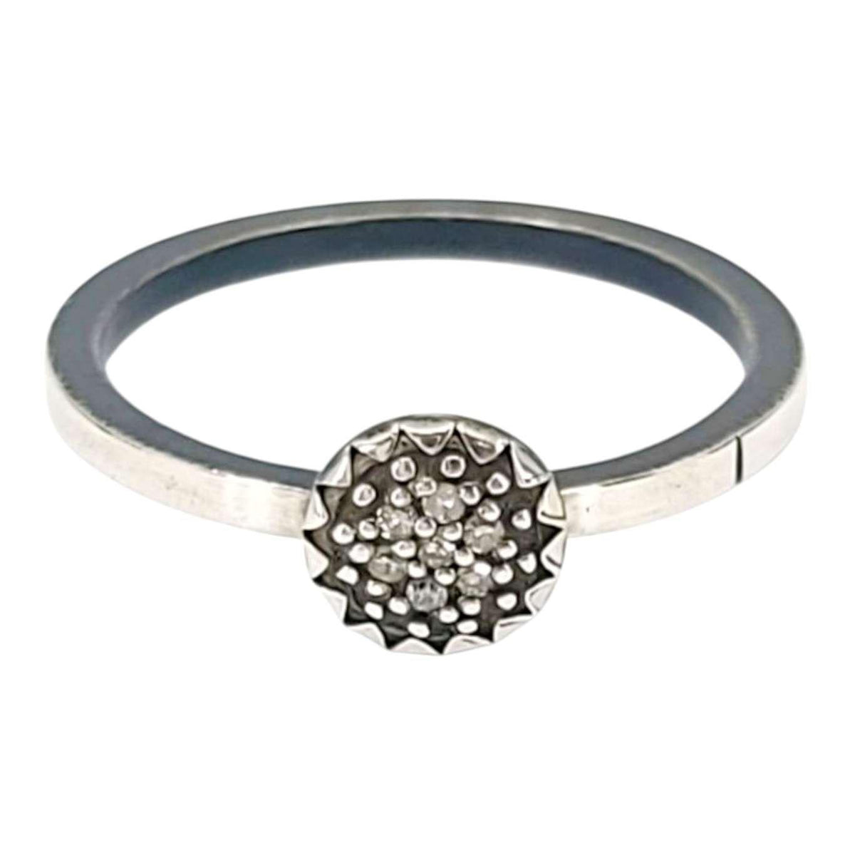 Ring - Size 7.5 - 6mm Pave Diamond Notched Band (Sterling Silver, Diamond) by 314 Studio