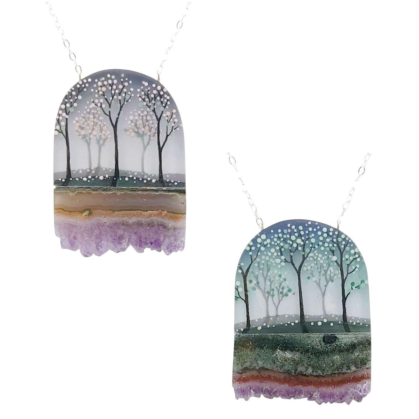 Necklace - Forest Crystal (Blooming Trees Amethyst) by Fernworks