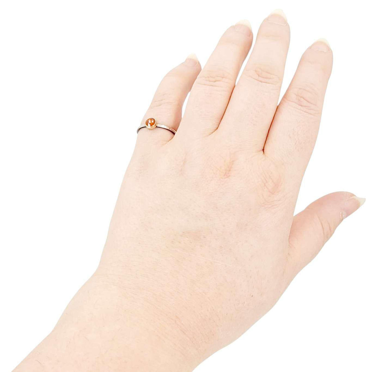 Ring - Size 7 - 5mm Garnet Notched Band (14k Gold, Sterling Silver, Garnet) by 314 Studio