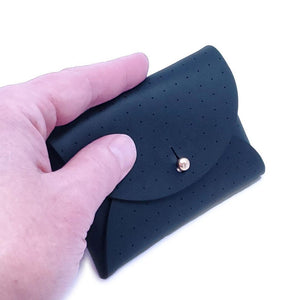 Wallet - Pouch Wallet Card Case Brass Button(Navy or Tan) by Woolly Made