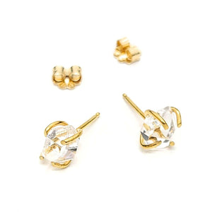 Earrings - Classic 8-9mm Herkimer Studs in Yellow Gold Vermeil by Stórica Studio