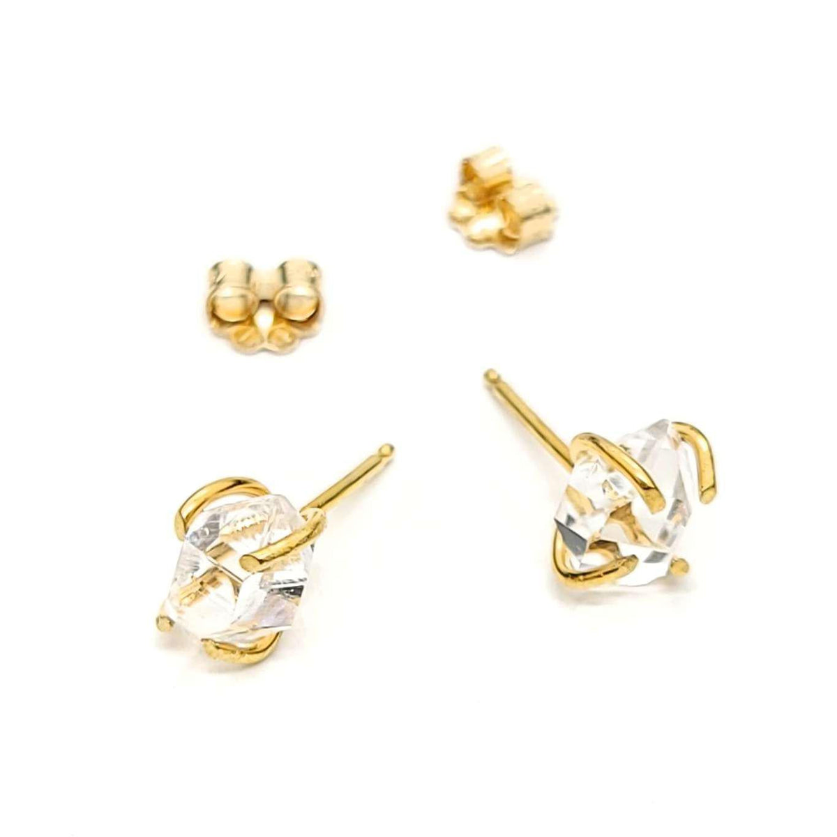 Earrings - Classic 8-9mm Herkimer Studs in Yellow Gold Vermeil by Storica Studio
