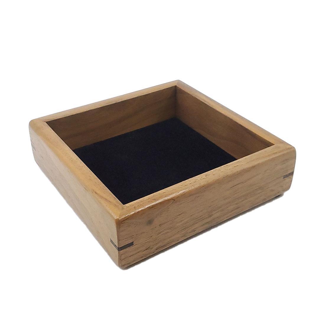 Jewelry Dish - Square Treasure Dish (Walnut, Wenge) by Mikutowski Woodworking