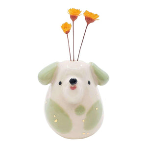 Figurine - Petite Pup Bud Vase (Assorted) by The Pottery Parade