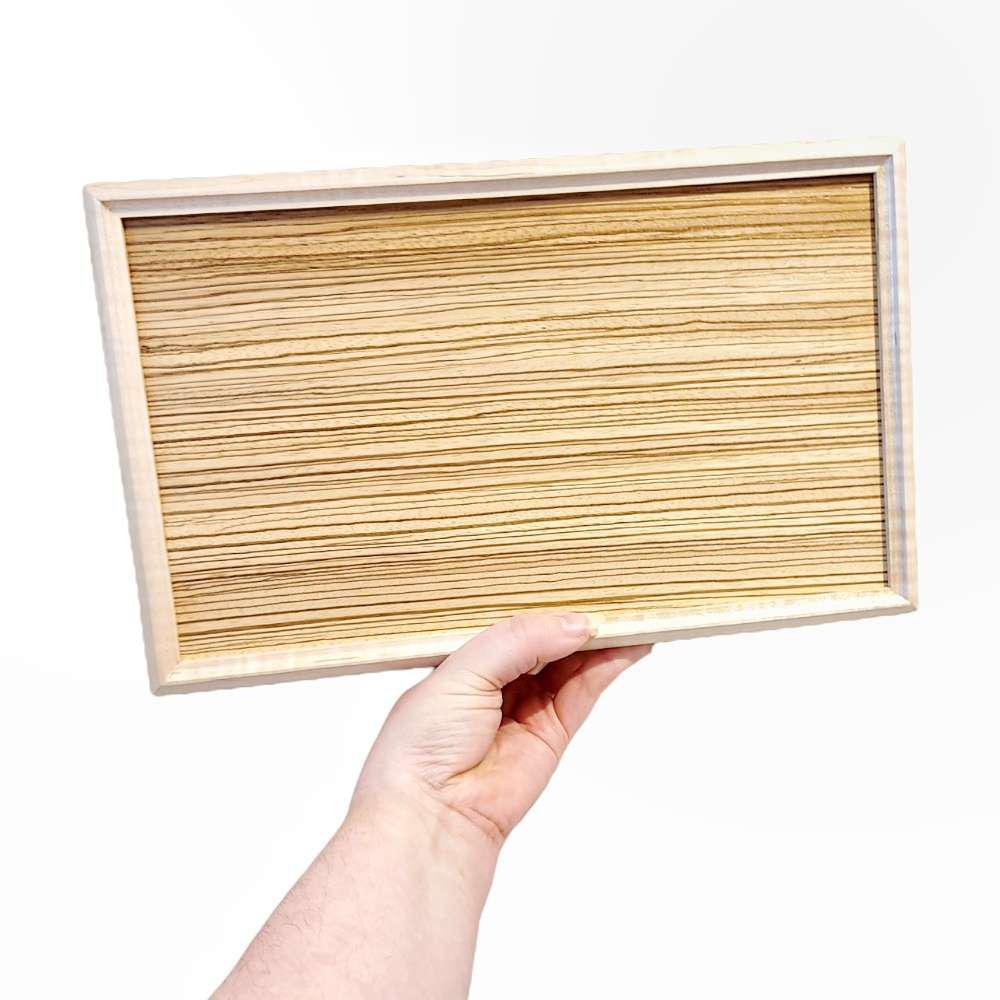 Jewelry Box - Extra Large Valet Box (Curly Maple, Zebrawood) by Mikutowski Woodworking