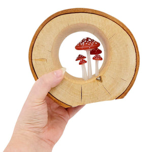 Lamp - Small Birch Circle (Red Mushrooms) by Sage Studios