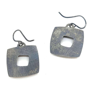 Earrings - Square Donut Simple Drops in Cool Gem by Michele A. Friedman