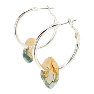 Earrings - Ceramic Ring Hoops (Ocean Sunrise) by Diana Kauffman