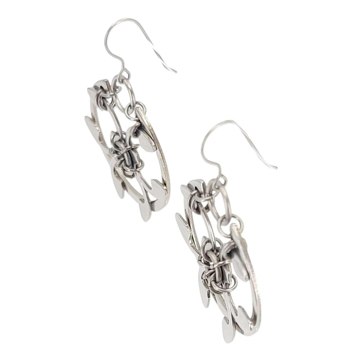 Earrings - Rose Window (Stainless Steel and Titanium) by Wraptillion