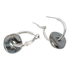 Earrings - Ceramic Ring Hoops (Black Sea) by Diana Kauffman