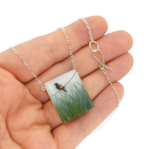 Necklace - Red Winged Blackbird Painted by Fernworks